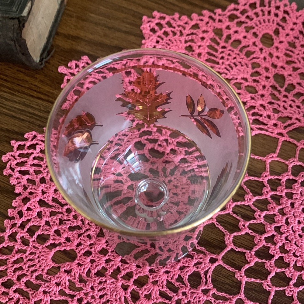 Gold Leaf Wine Glass vintage 626 - Picture 3 of 4